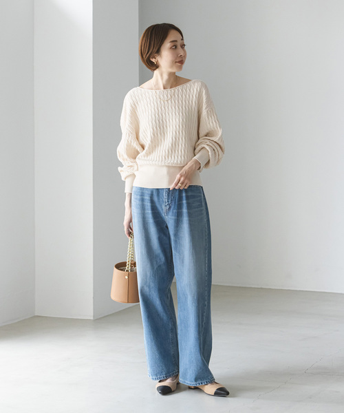 「NOBLE」 長袖ニット FREE ベージュ レディース_画像5