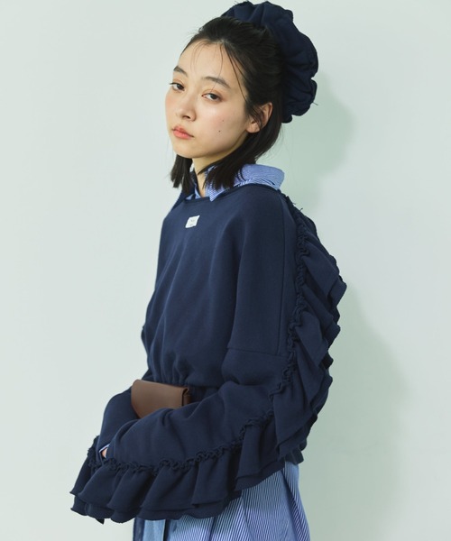 MIRROR STOKE トレーナー スウェット 「ZOZO限定」FRILL DOLMAN GATHER