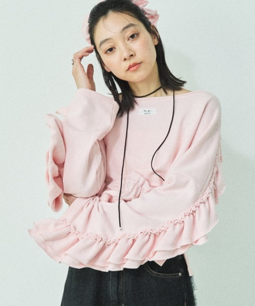 MIRROR STOKE トレーナー スウェット 「ZOZO限定」FRILL DOLMAN GATHER
