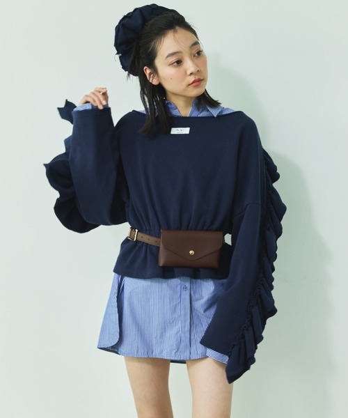 MIRROR STOKE トレーナー スウェット 「ZOZO限定」FRILL DOLMAN GATHER