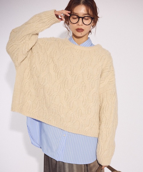 Green Parks  / chocol raffine robe
・タートル Green Parks（グリーンパークス） 「chocol raffine robe」長袖ニット