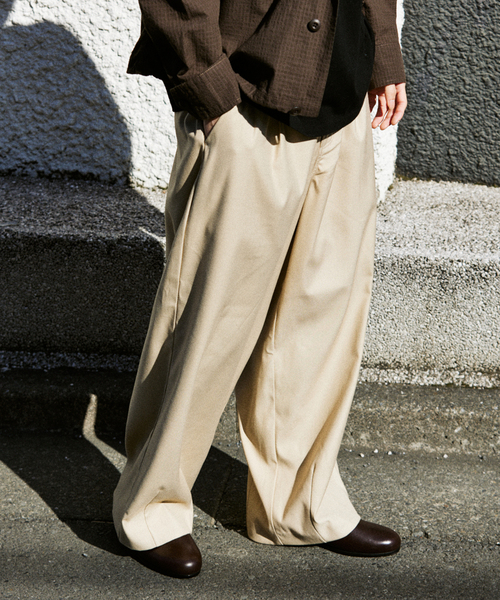 JOURNAL STANDARD TRモダンツイル ワイド スラックス TR モダン ツイル ワイド スラックス / ストライプ / 無地（スラックス