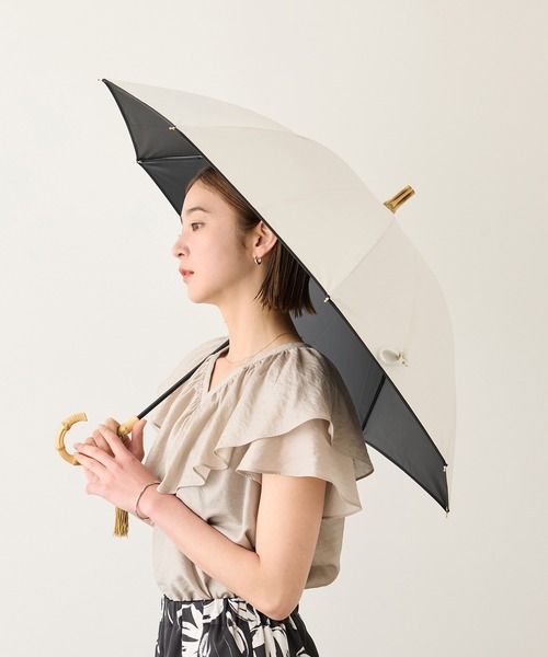 ROPE'（ロペ） 傘 「晴雨兼用/超撥水」バンブーハンドルバイカラー