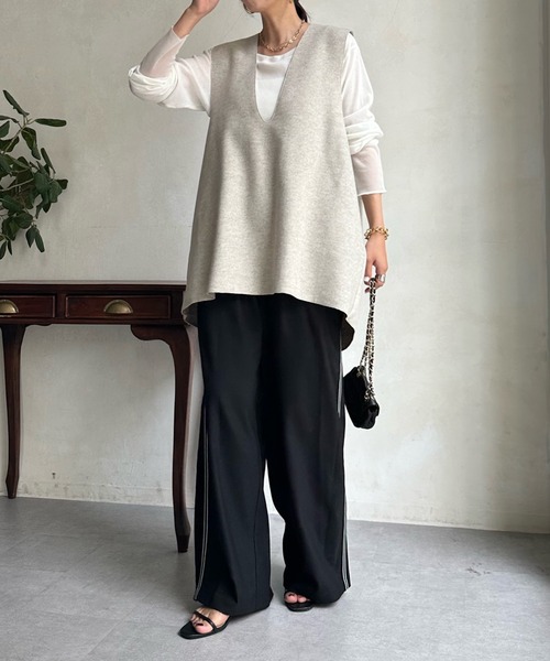 「DouDou」 長袖カットソー FREE ベージュ レディース_画像5