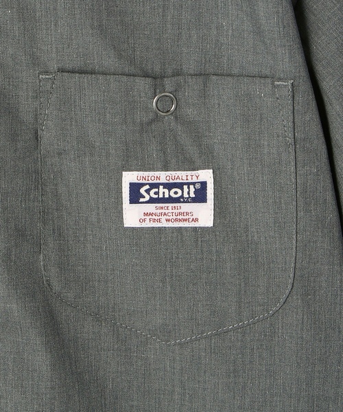 「schott」 半袖シャツ X-LARGE サックスブルー メンズ_画像2