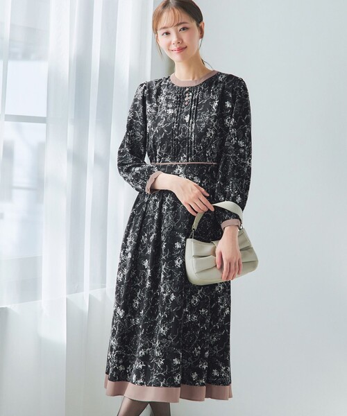 「Tiaclasse」 長袖ワンピース XX-LARGE ブラック レディース_画像4