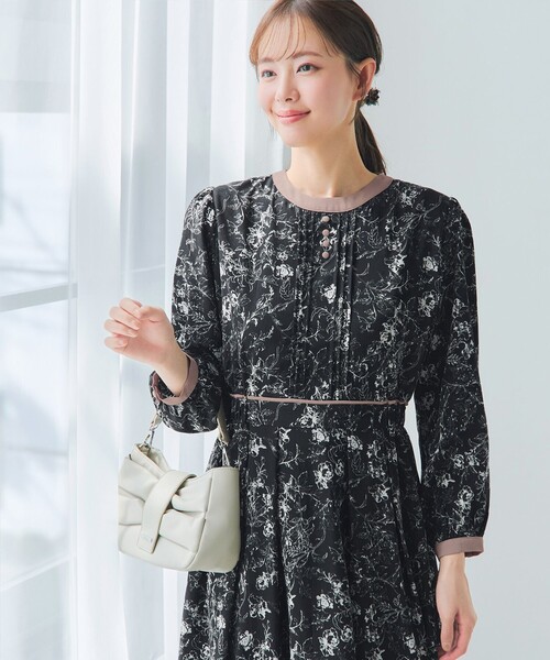 「Tiaclasse」 長袖ワンピース XX-LARGE ブラック レディース_画像5