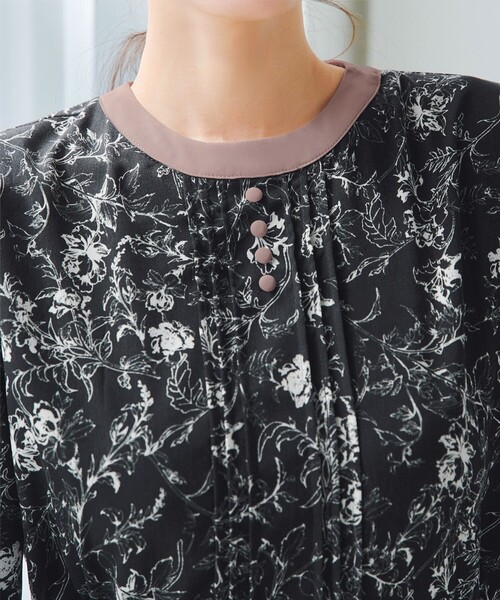 「Tiaclasse」 長袖ワンピース XX-LARGE ブラック レディース_画像7