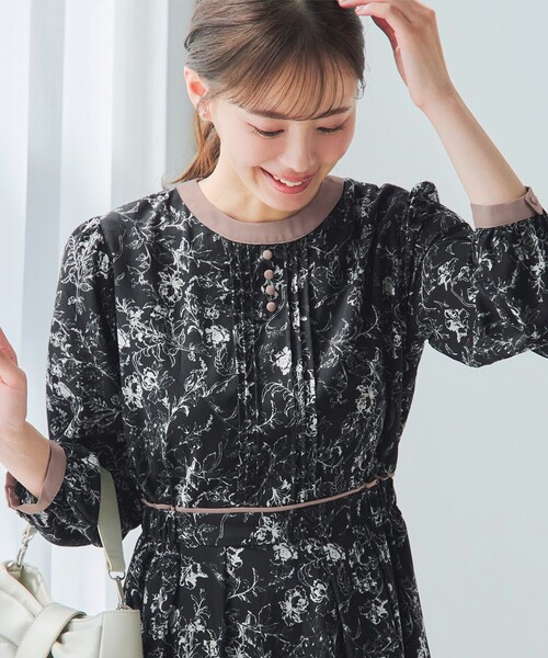 「Tiaclasse」 長袖ワンピース XX-LARGE ブラック レディース_画像9