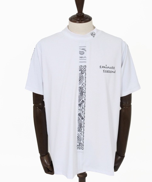 8gSHOOT モックネック ティー ホワイト Mサイズ 　人気色です 1minute 1second（ワンミニットワンセカンド） tシャツ mt10276-high