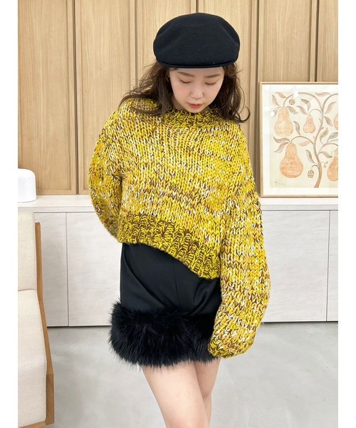 「LILY BROWN」 長袖ニット ONE SIZE グリーン レディース_画像3