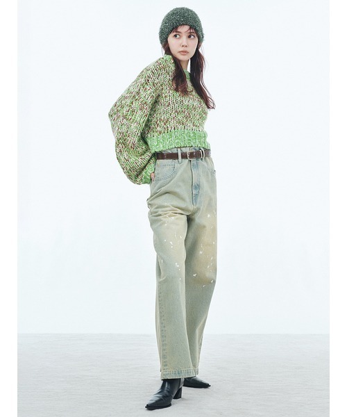 「LILY BROWN」 長袖ニット ONE SIZE グリーン レディース_画像4