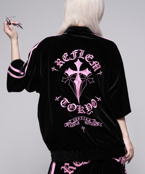 REFLEM（レフレム） ジャージ 「REFLEM/レフレム」クロス刺繍ベロア