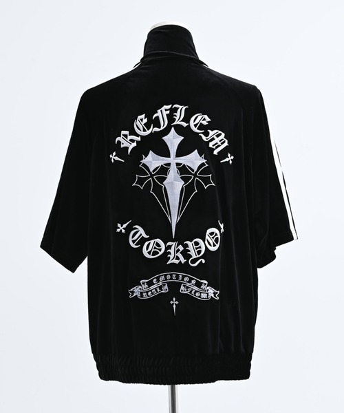 REFLEM/レフレム　クロス刺繍ベロアトラックジャージ REFLEM（レフレム） ジャージ 「REFLEM/レフレム」クロス刺繍ベロア
