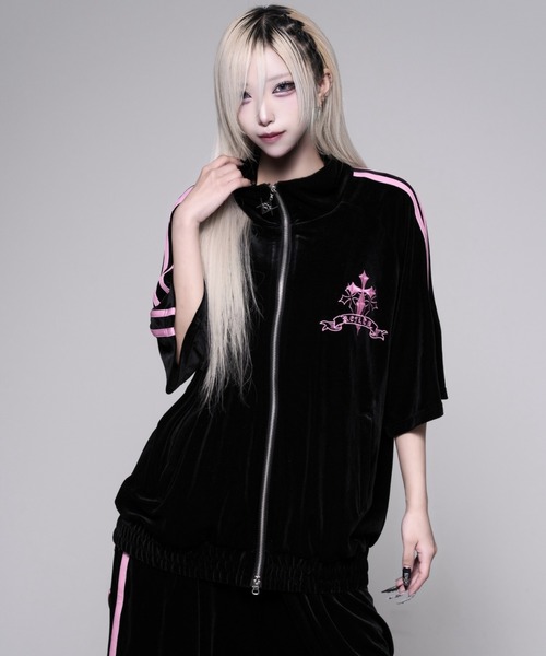 REFLEM（レフレム） ジャージ 「REFLEM/レフレム」クロス刺繍ベロア