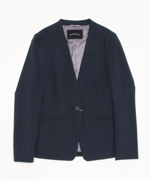 green label relaxing ノーカラージャケット ネイビー 40 green label relaxing（グリーンレーベルリラクシング） ノーカラー