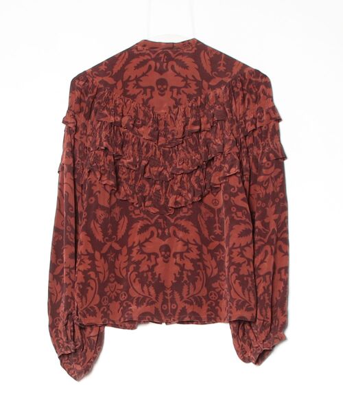 「KAREN WALKER」 レース長袖ブラウス 4 レッド レディース_画像2