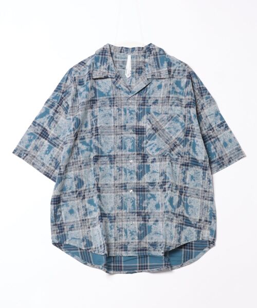 「THISIS」 「HALHAM」半袖シャツ LARGE チャコールグレー メンズ_画像4