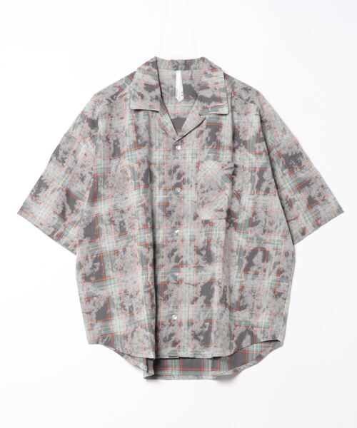 「THISIS」 「HALHAM」半袖シャツ LARGE チャコールグレー メンズ_画像5
