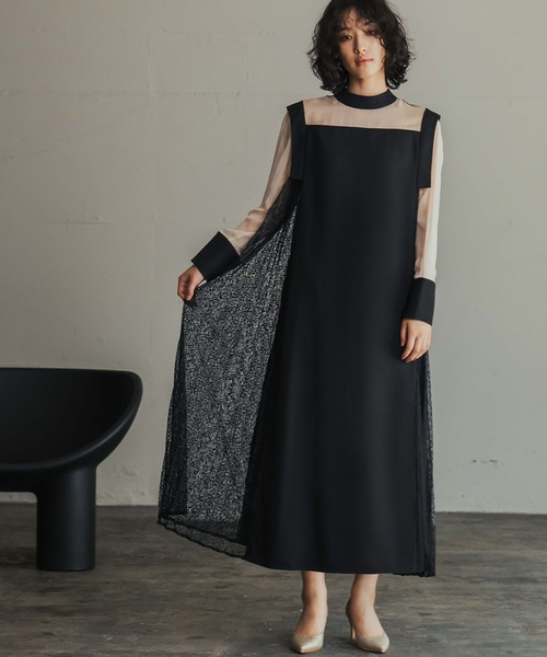 「GIRL」 長袖ワンピース M ブラック レディース_画像6