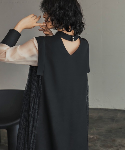 「GIRL」 長袖ワンピース M ブラック レディース_画像7