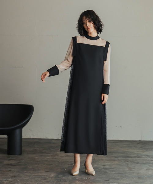 「GIRL」 長袖ワンピース M ブラック レディース_画像8