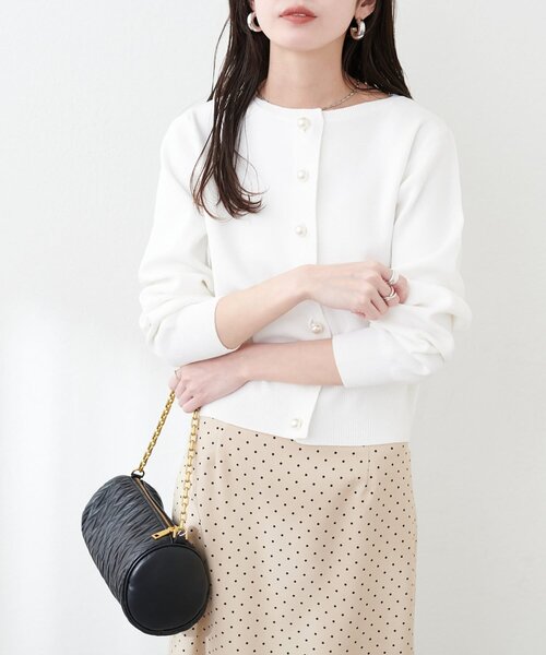 「natural couture」 ニットカーディガン FREE チャコールグレー レディース_画像4