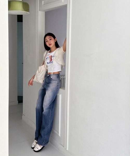 「by muni:r」 デニムパンツ MEDIUM ブルー レディース_画像9