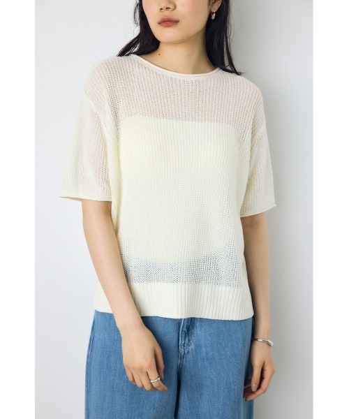 AZUL BY MOUSSY（アズールバイマウジー） tシャツ 半袖 畔編み半袖