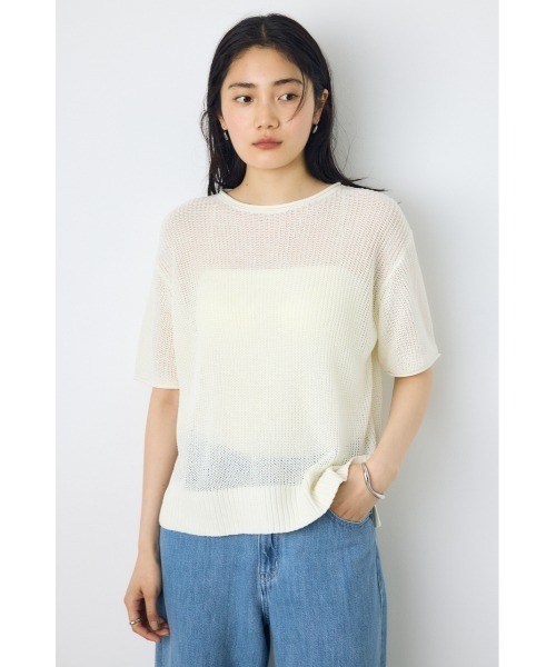AZUL BY MOUSSY（アズールバイマウジー） tシャツ 半袖 畔編み半袖