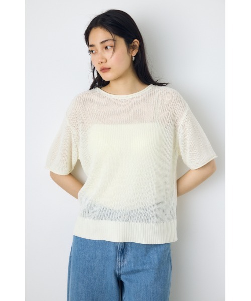 AZUL BY MOUSSY（アズールバイマウジー） tシャツ 半袖 畔編み半袖