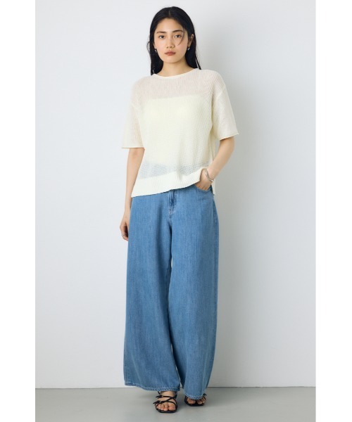 AZUL BY MOUSSY（アズールバイマウジー） tシャツ 半袖 畔編み半袖