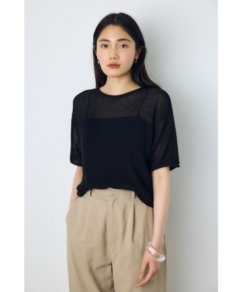 AZUL BY MOUSSY（アズールバイマウジー） tシャツ 半袖 畔編み半袖