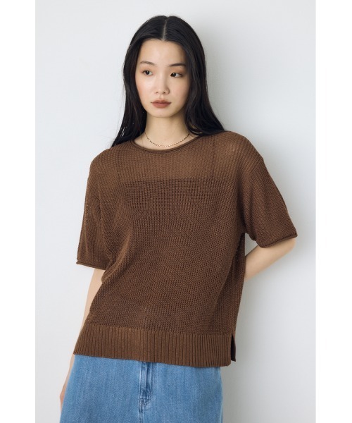 AZUL BY MOUSSY（アズールバイマウジー） tシャツ 半袖 畔編み半袖