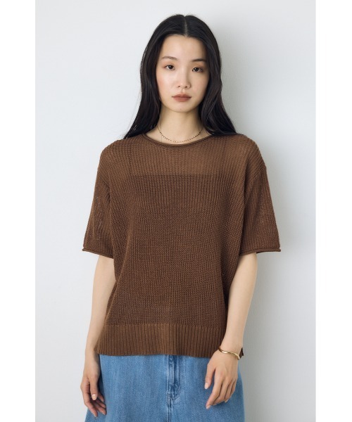 AZUL BY MOUSSY（アズールバイマウジー） tシャツ 半袖 畔編み半袖