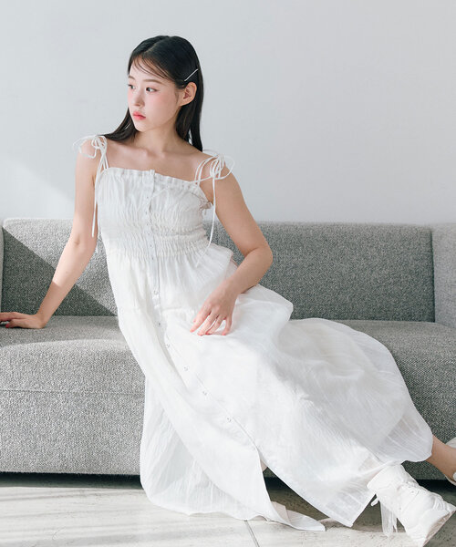 「OLIVE des OLIVE」 キャミソールワンピース FREE アイボリー レディース_画像7