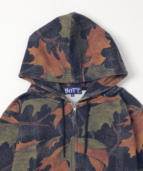 トップス BoTT 2Y Zip Hoodie Camo S BoTT（ボット） パーカー WASHED TREE CAMO ZIP HOODIE メンズ