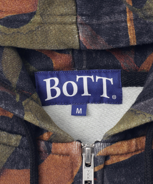 BoTT（ボット） パーカー WASHED TREE CAMO ZIP HOODIE メンズ