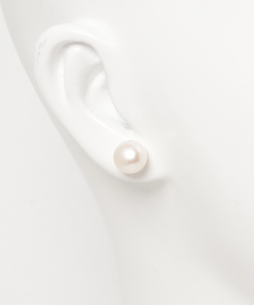 anq.（アンク） ピアス 「anq.」K10・淡水ホワイト ボタンパール