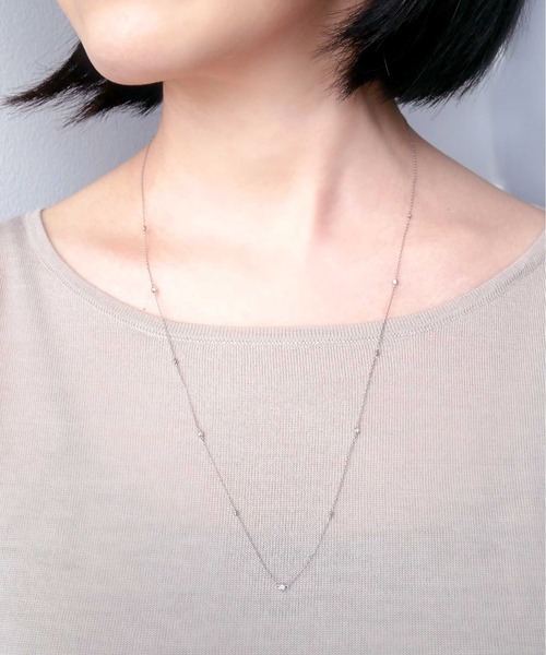 ネックレス プラチナ ダイヤモンド ロングネックレス レディースの画像