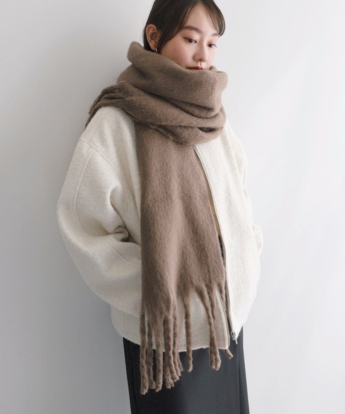 andme（アンドミー） マフラー ストール フェイクウール起毛ボリューム