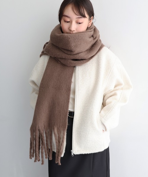 andme（アンドミー） マフラー ストール フェイクウール起毛ボリューム