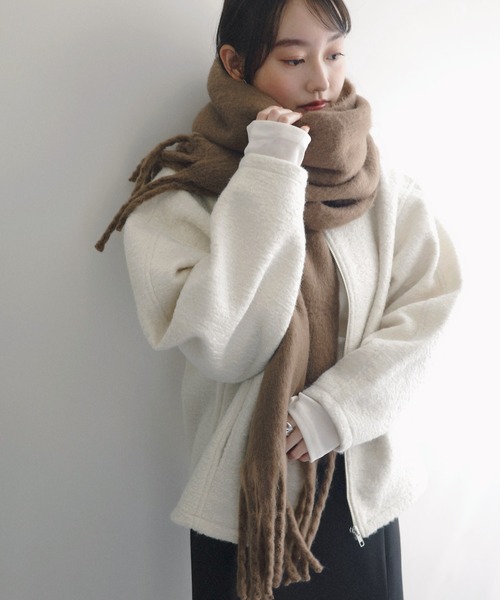 andme（アンドミー） マフラー ストール フェイクウール起毛ボリューム