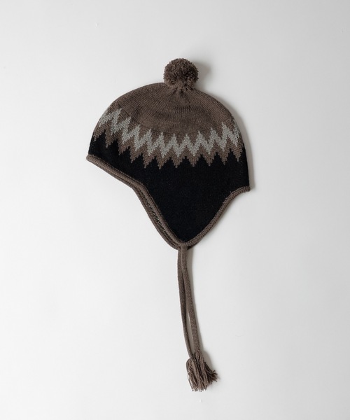 ナンバーナインニット帽 NUMBER (N)INE（ナンバーナイン） 帽子 キャップ ZIGZAG JACQUARD