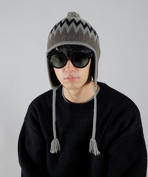 ナンバーナインニット帽 NUMBER (N)INE（ナンバーナイン） 帽子 キャップ ZIGZAG JACQUARD