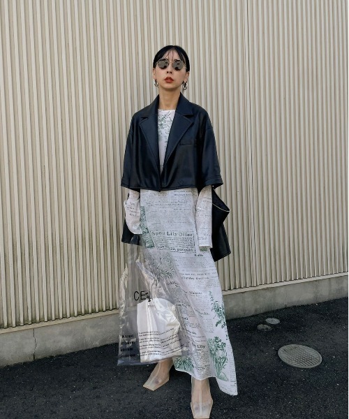 Ameri　2WAY FAKE LEATHER SHORT JACKET Ameri 2WAY FAKE LEATHER SHORT JACKET Ameri 2WAY FAKE LEATHER SHORT