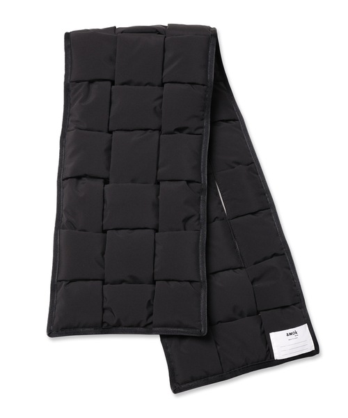 amok / HANDWEAVING STOLE/マフラー/ポリエステル/BLK/チェック/メンズ amok（アモク） ストール マフラー HANDWEAVING STOLE メンズ