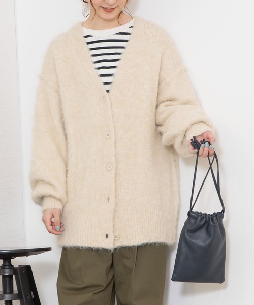 POU DOU DOU（プードゥドゥ） カーディガン 起毛Vネックニット