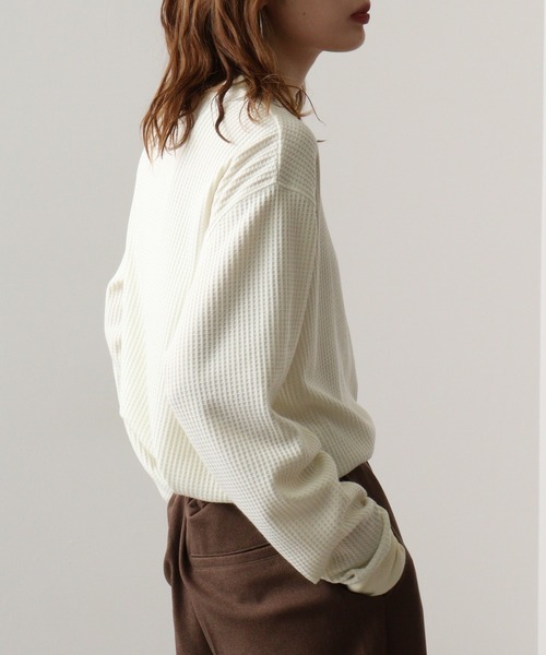 Many men, many minds. tシャツ ワッフルヘンリーネックロング