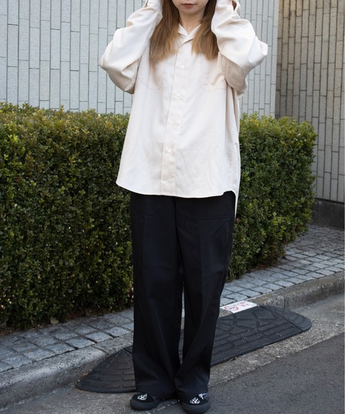 無料発送 UNIVERSAL OVERALL 長袖シャツ / オープンカラーシャツ シャツ トップス